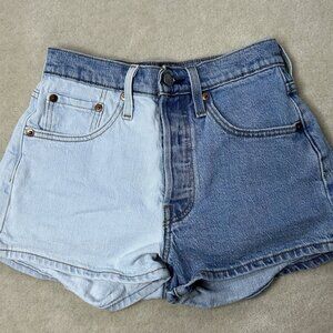 Levi's 501 Women’s 24 Denim Shorts Two-Tone Button-Fly